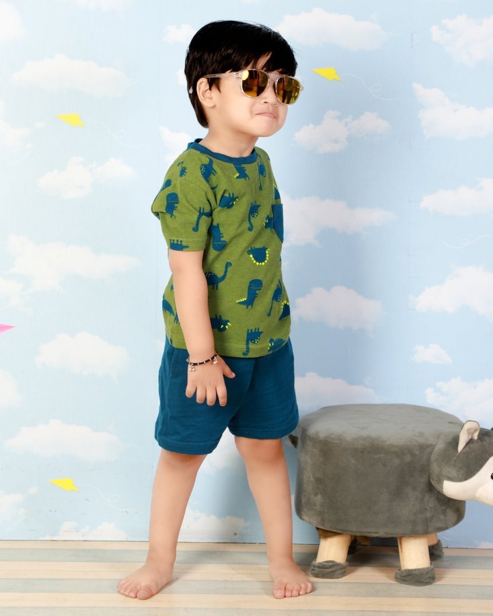 Dino Print Boys Casual Set - KCW-DNPBS-1-2