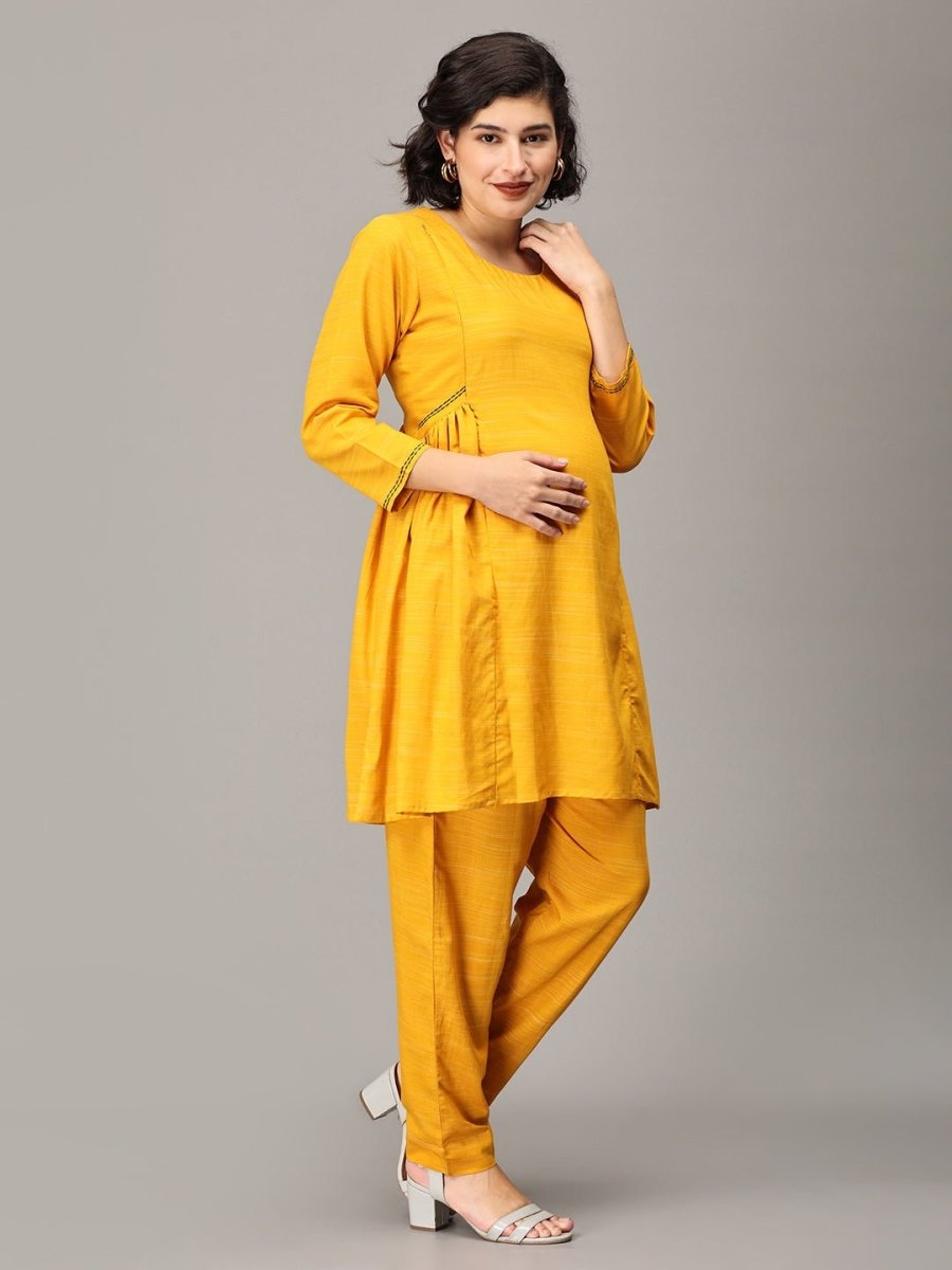 Dizzy Daisy Maternity And Nursing Co ord Set - MEW-SK-YLWM-S