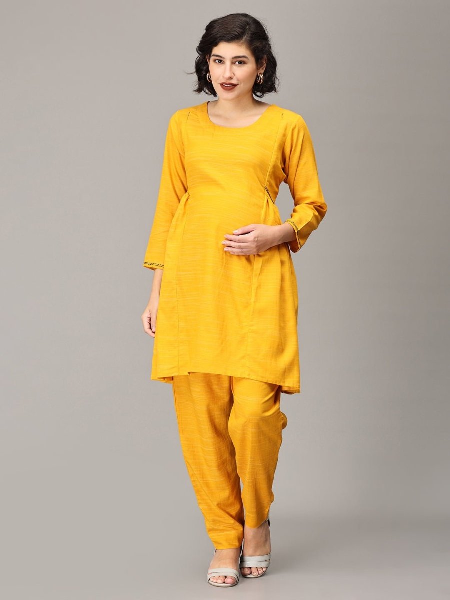 Dizzy Daisy Maternity And Nursing Co ord Set - MEW-SK-YLWM-S