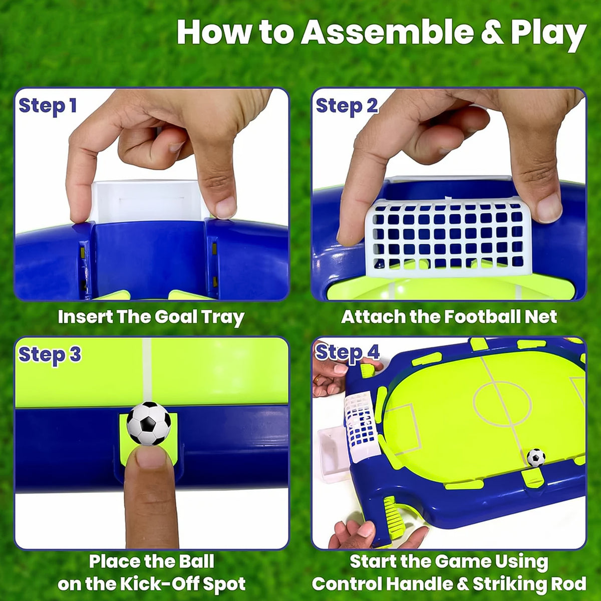Aditi Interactive Tabletop Football Flickers Game Set with Dual Goals, Kick Lever Mechanism, 2 Balls, and Hand-Eye Coordination Development