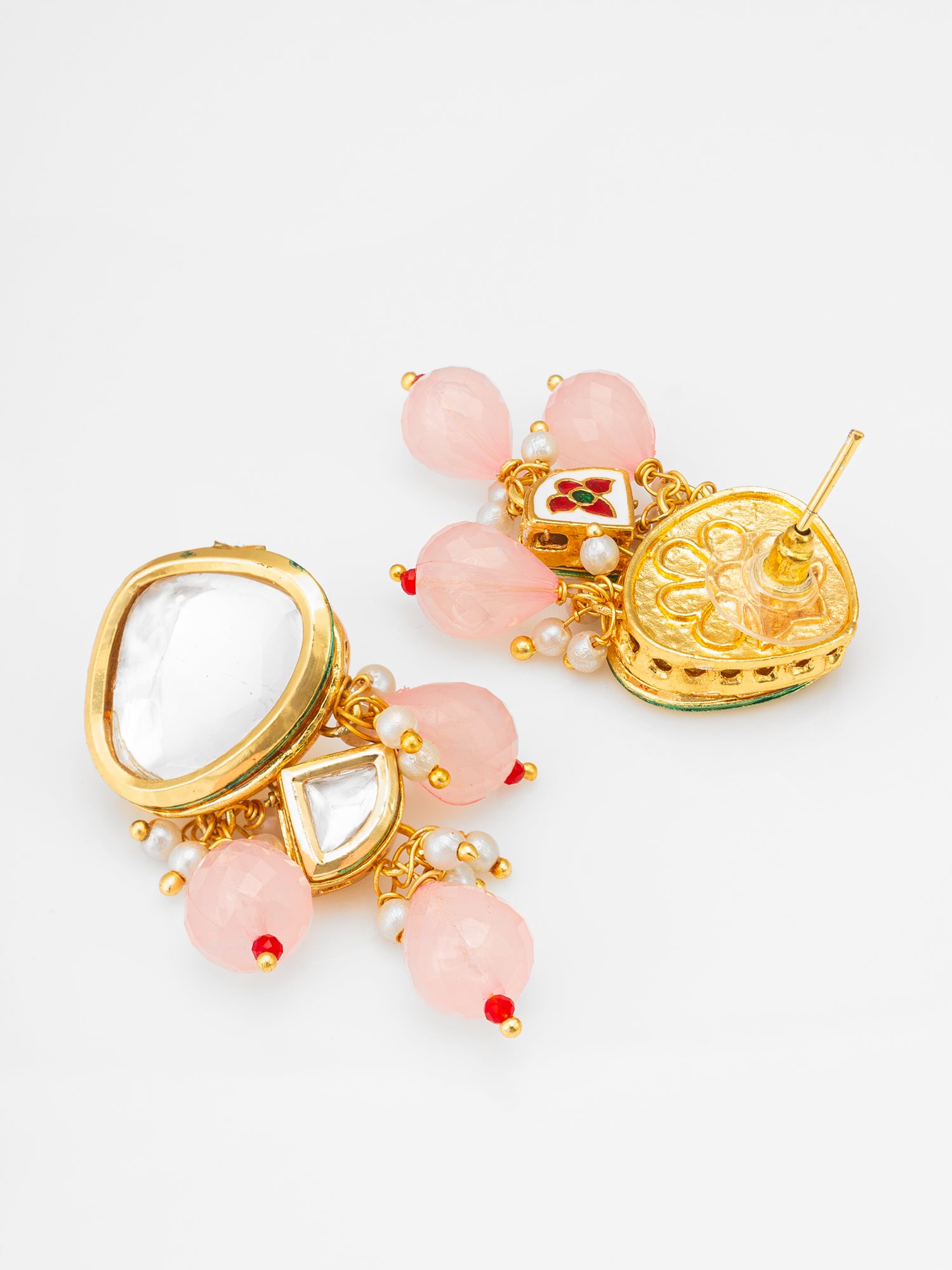 Premium Pink Bead Earrings – View 2 | Aadita Jewelry