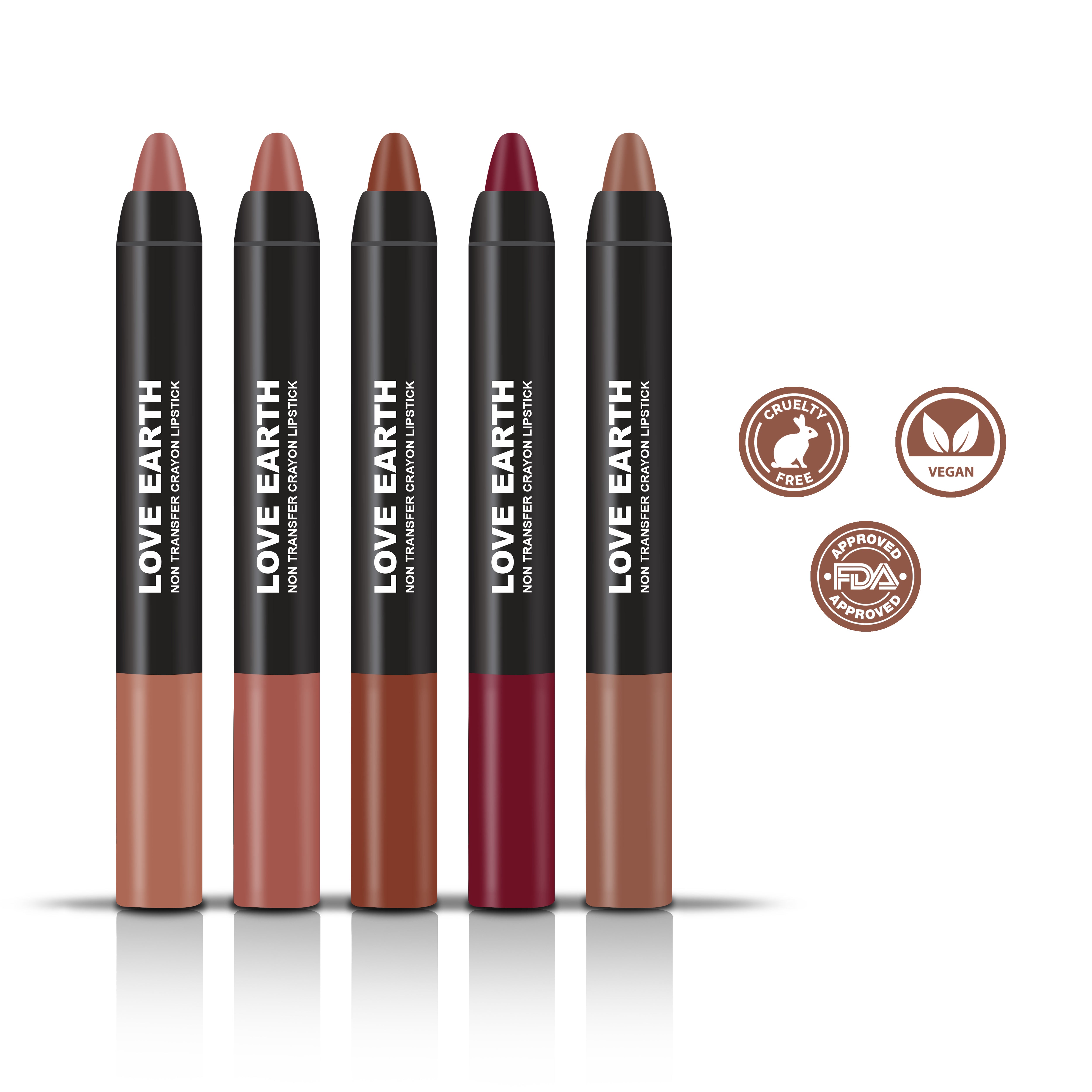 Love Earth Lip Crayon Pack of 5 – Set 1 LE300 - Image 2