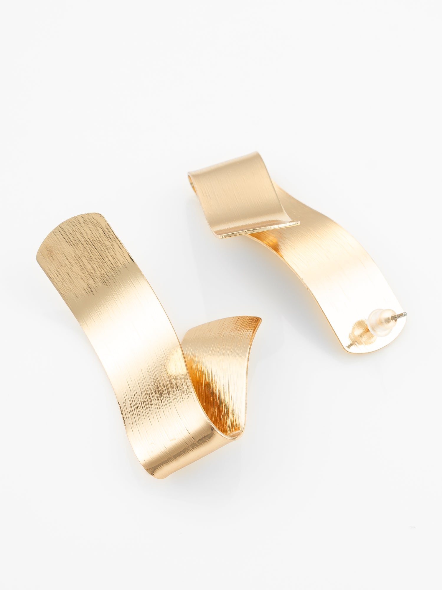 Gold-Plated Sculptural Twist Earrings for Women & Girls – View 3 | Aadita Jewelry