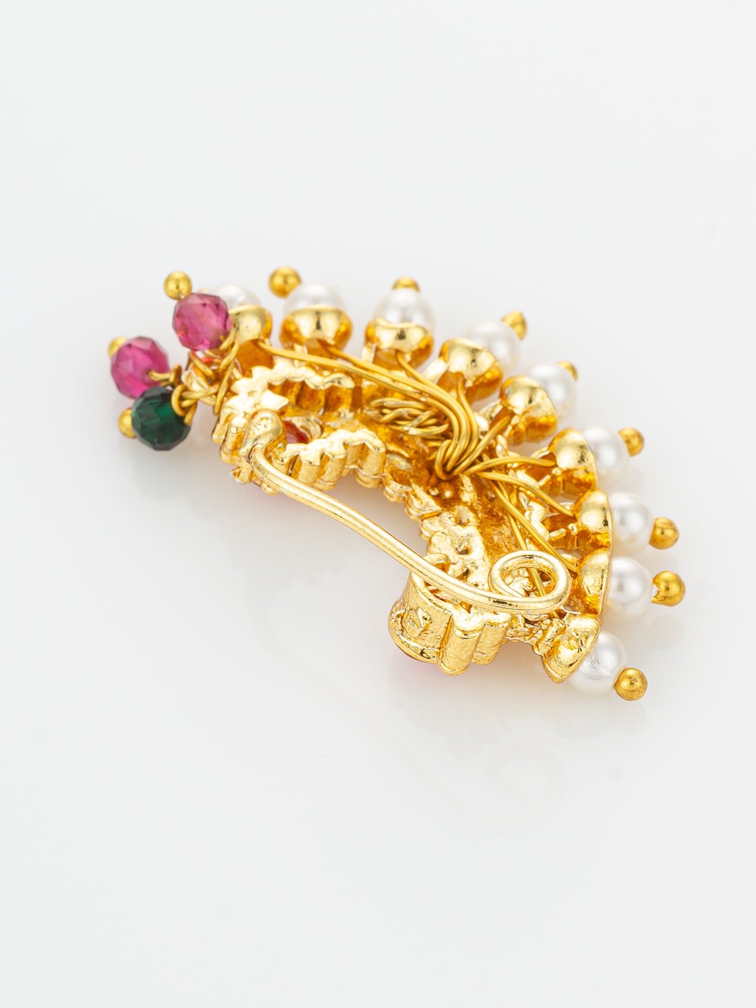 Traditional Pearl Nath – View 3 | Aadita Jewelry