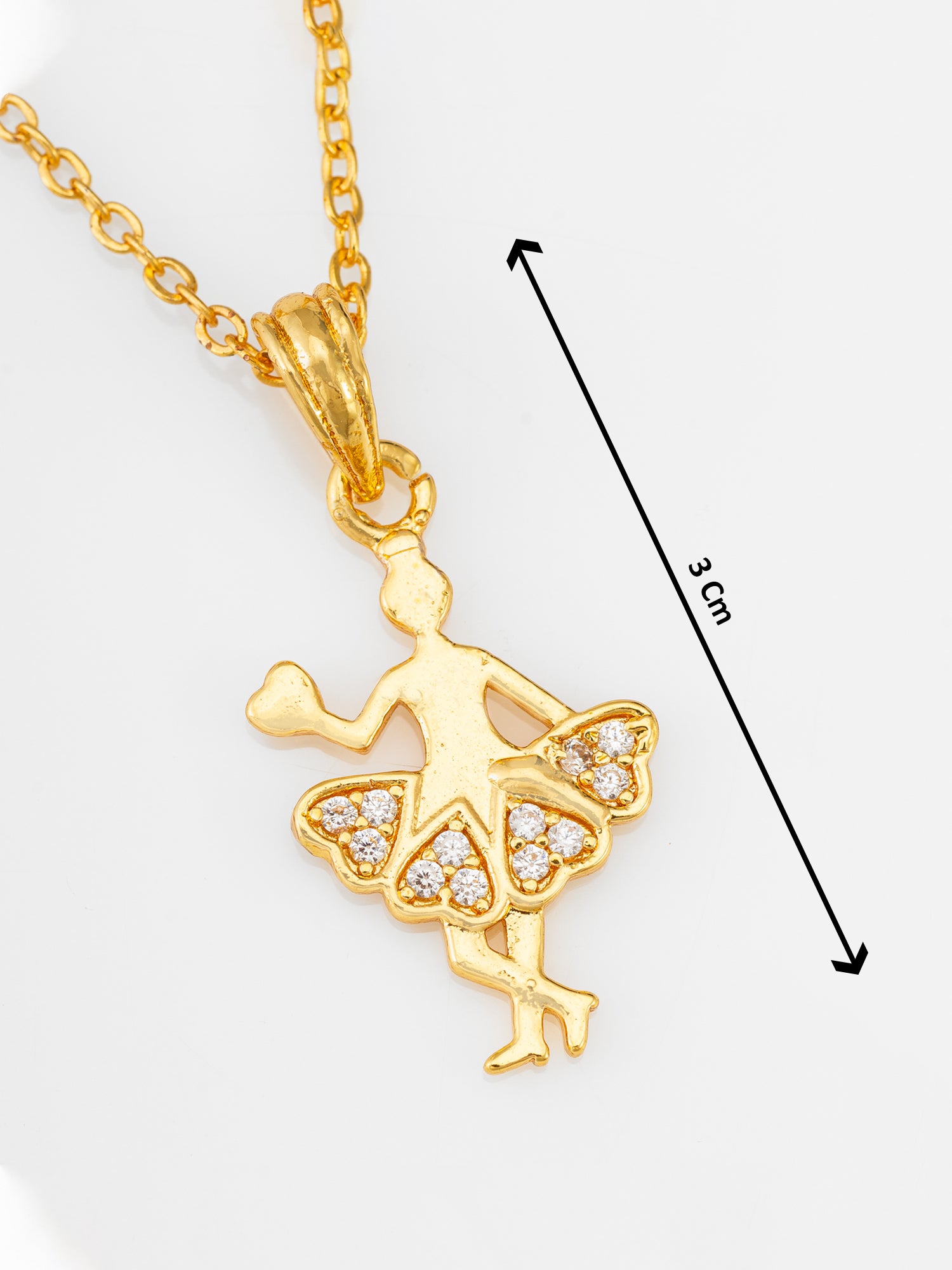 Gold-Tone Pendant Necklace with Heart Stone – View 3 | Aadita Jewelry