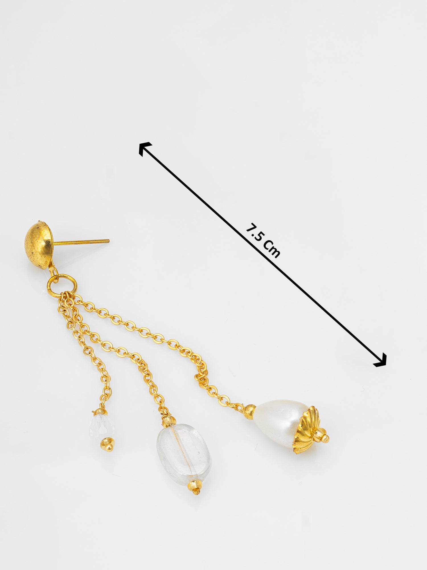 Gold-Tone Multi-Chain Tassel Earrings – View 3 | Aadita Jewelry