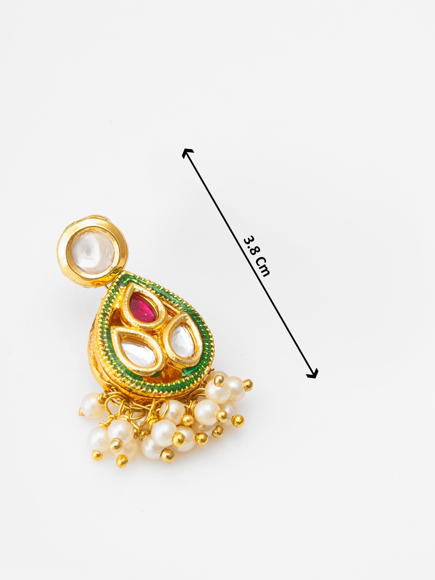 Meenakari Kundan Choker Necklace Set with Pearl Drops – View 5 | Aadita Jewelry