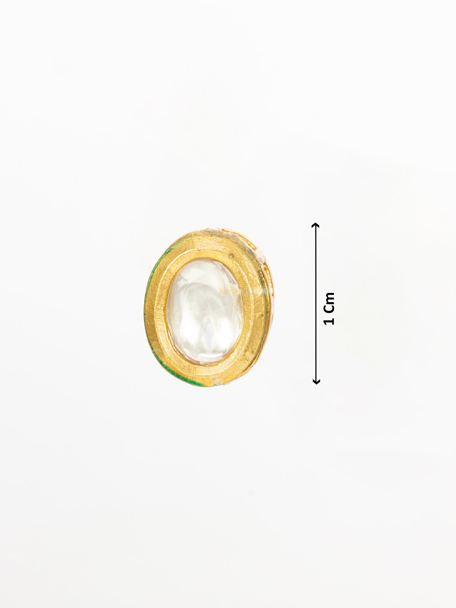 Traditional Gold-Plated Kundan Stud Earrings Round Minimal Design – View 3 | Aadita Jewelry