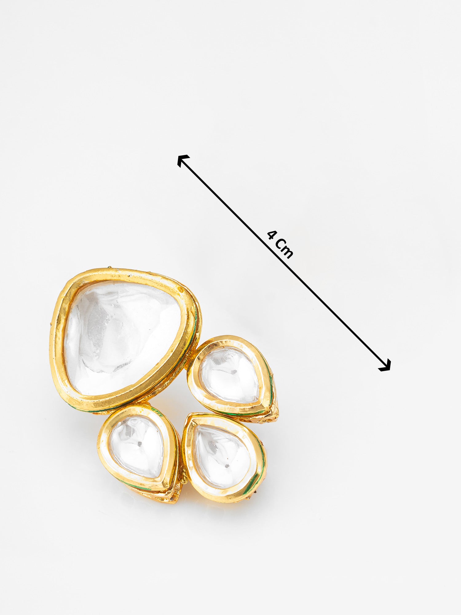 Gold Plated Kundan Stud Earrings – View 3 | Aadita Jewelry
