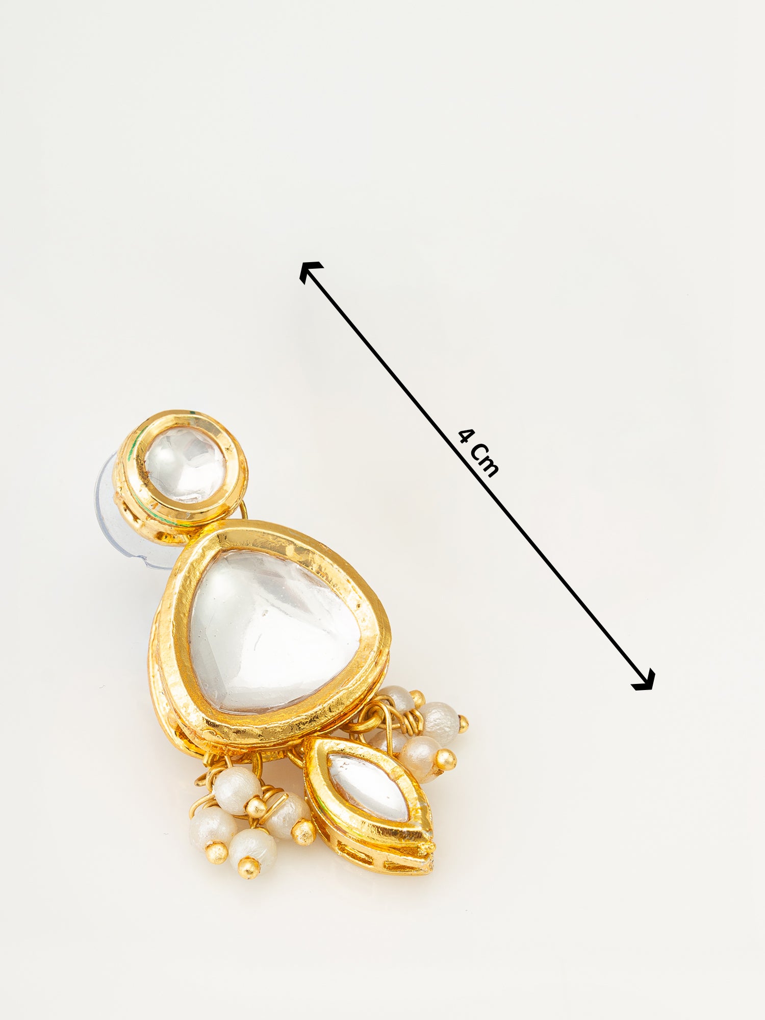 Classic Kundan Pearl Choker Necklace Set with Ethnic Motifs – View 5 | Aadita Jewelry