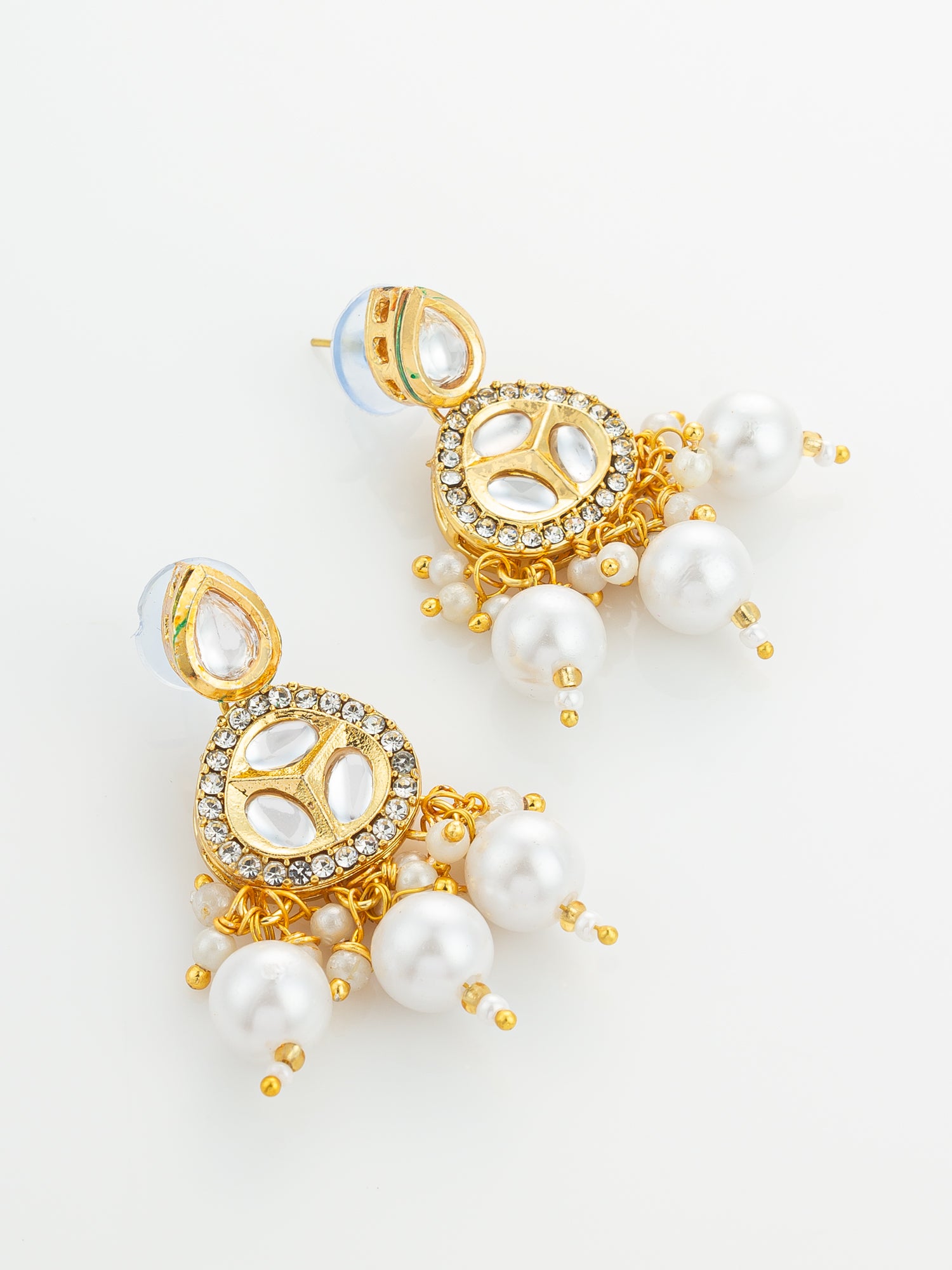 Gold Plated Kundan and Multi-Strand Pearl Choker Set – View 2 | Aadita Jewelry