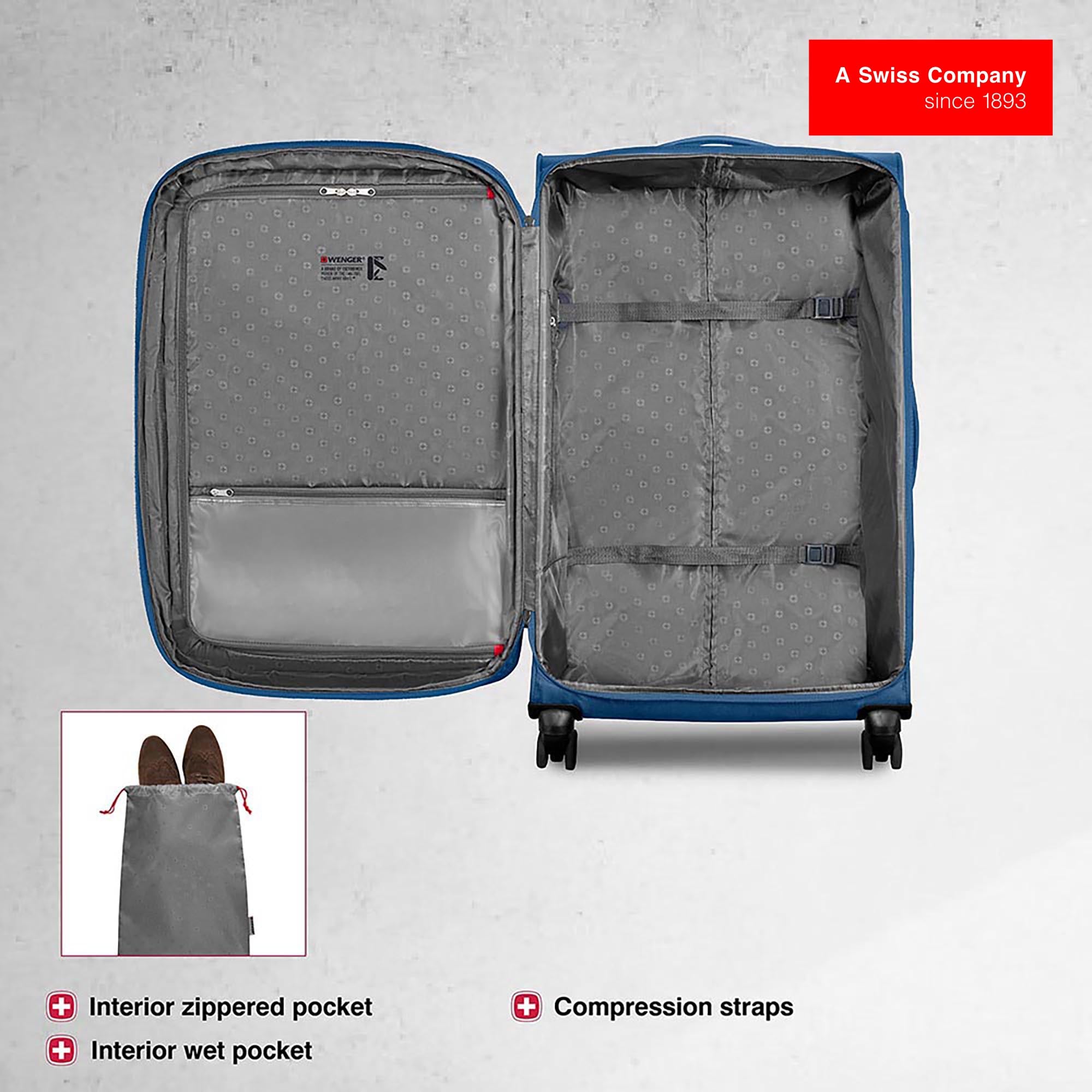 Wenger Castic Pro Check-in Suitcase - Large - Blue - Image 5