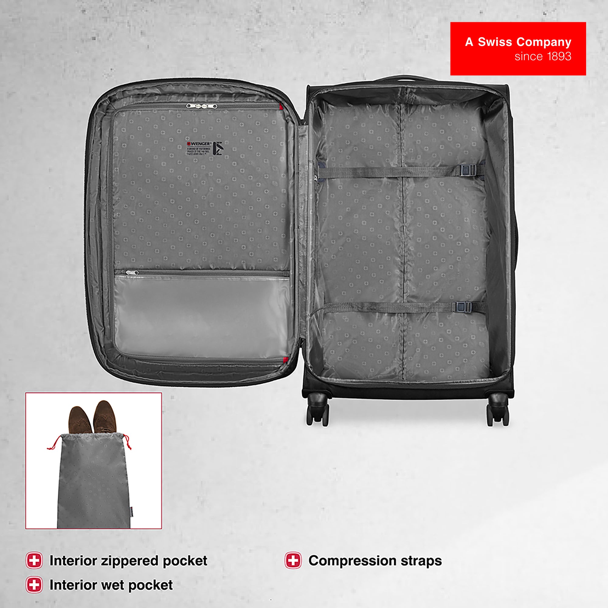Wenger Castic Pro Check-in Suitcase - Large - Black - Image 5