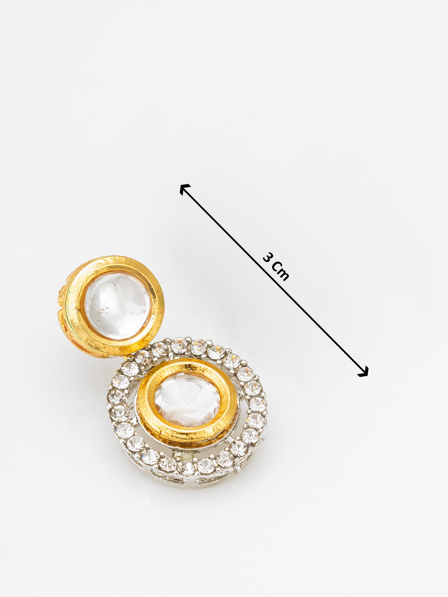 Classic Maroon Beaded Kundan Necklace Set with AD Stud Earrings – View 5 | Aadita Jewelry