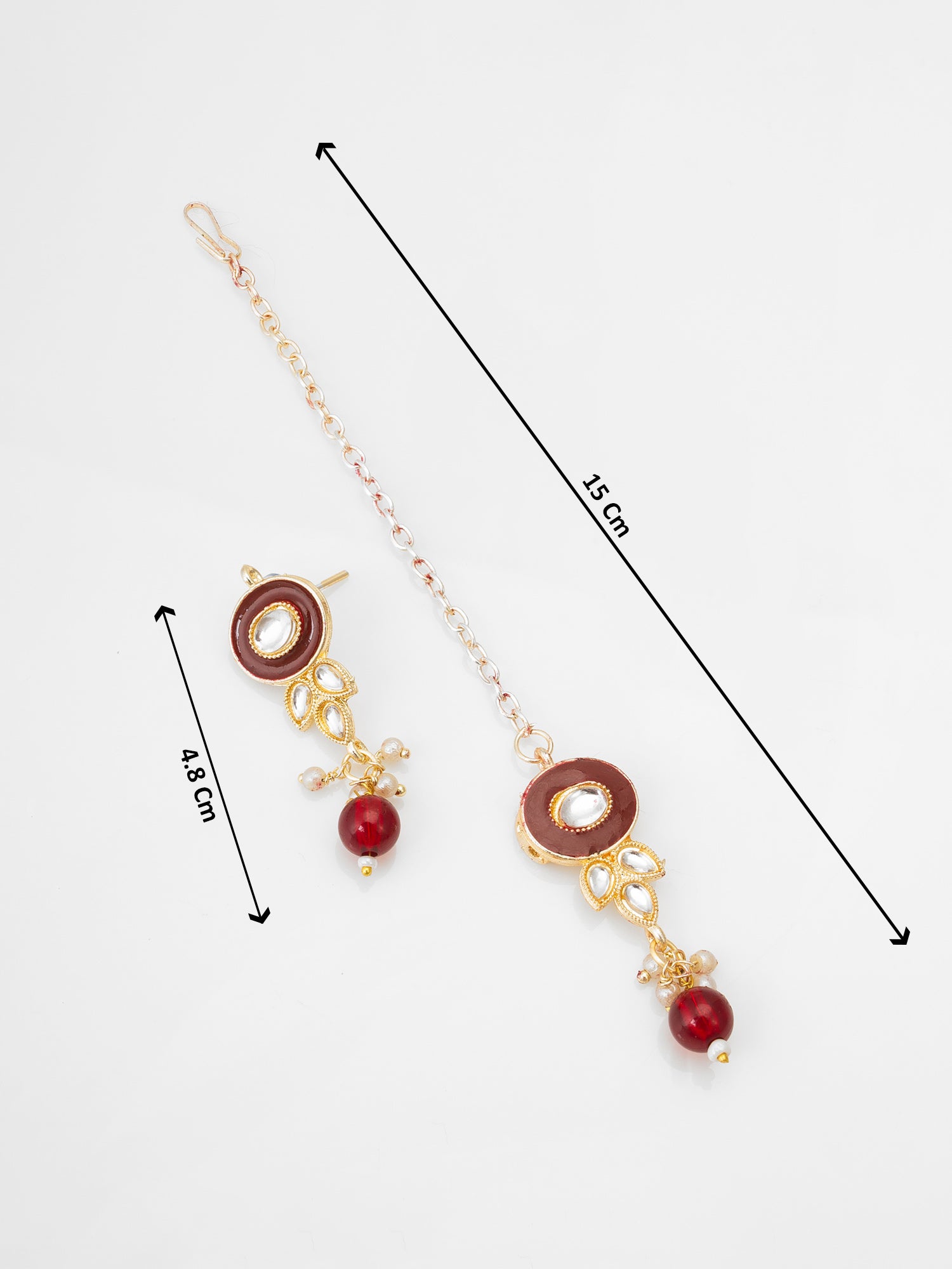 Green Enamel Kundan Choker Necklace Set with Earrings – View 5 | Aadita Jewelry