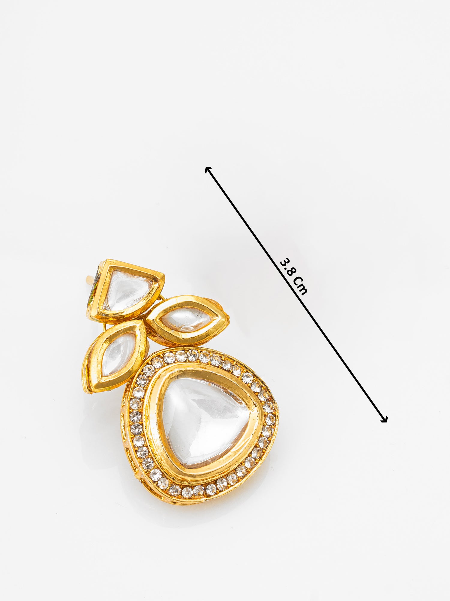 Gold-Plated Stone Cluster Drop Earrings – View 3 | Aadita Jewelry