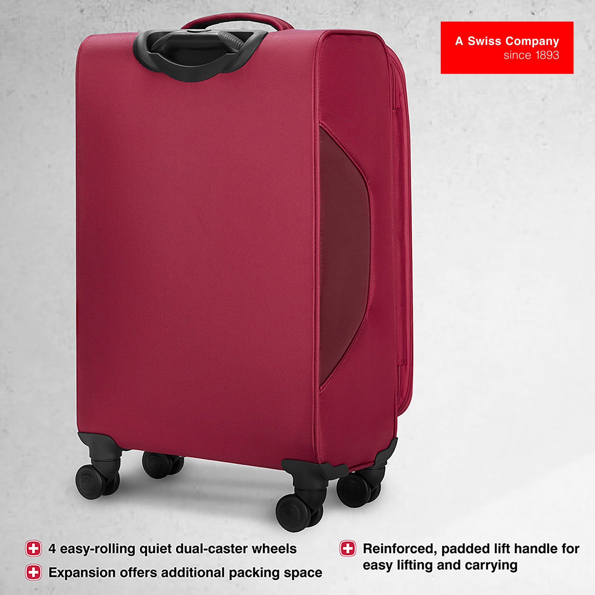 Wenger Fantic Pro Check-in Suitcase - Large (Value Edition) - Red - Image 2