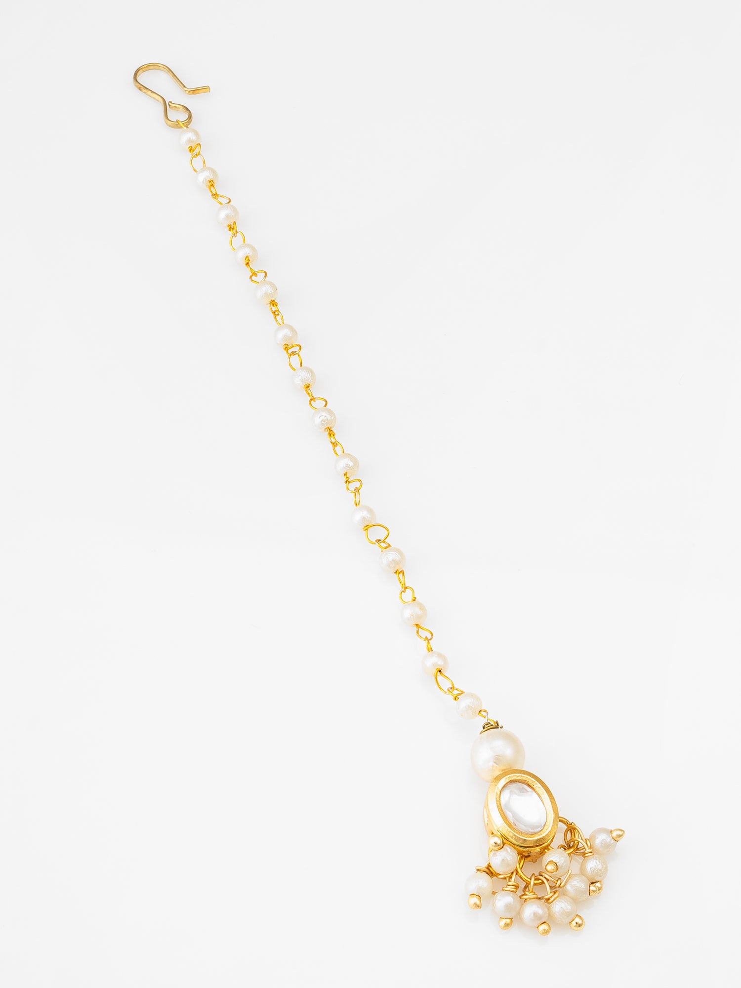 Gold Plated Pearl & Kundan Traditional Maang Tikka for Women | Aadita Jewelry