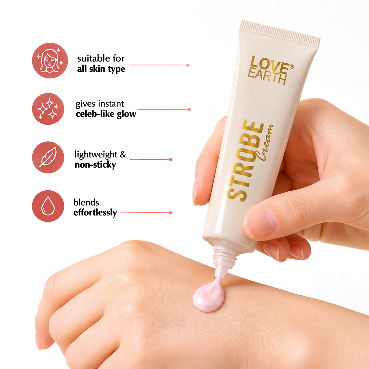 Love Earth 4 in 1 Strobe Cream Rose Gold - image 2
