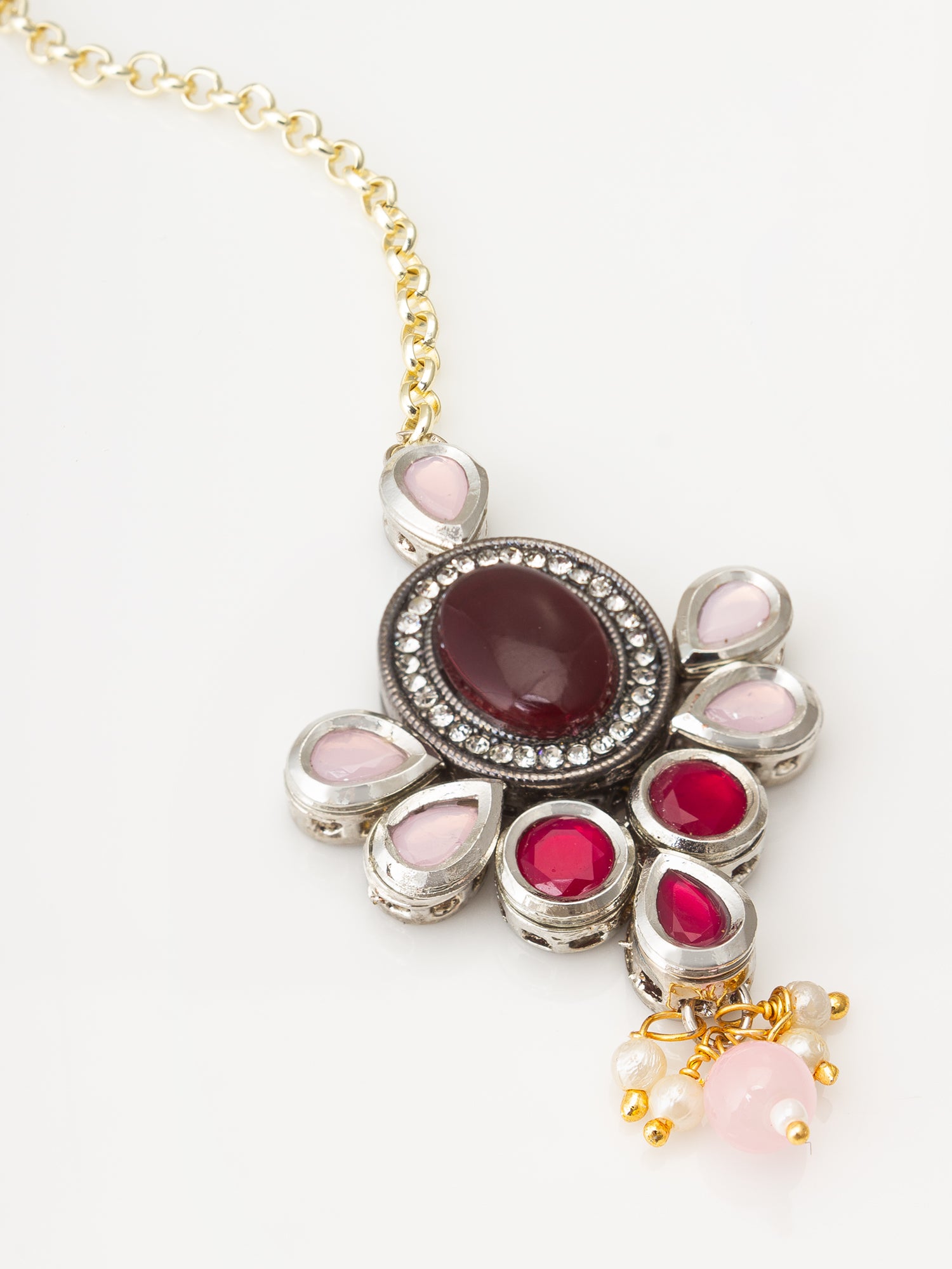 Traditional Kundan Floral Mang Tikka – View 2 | Aadita Jewelry
