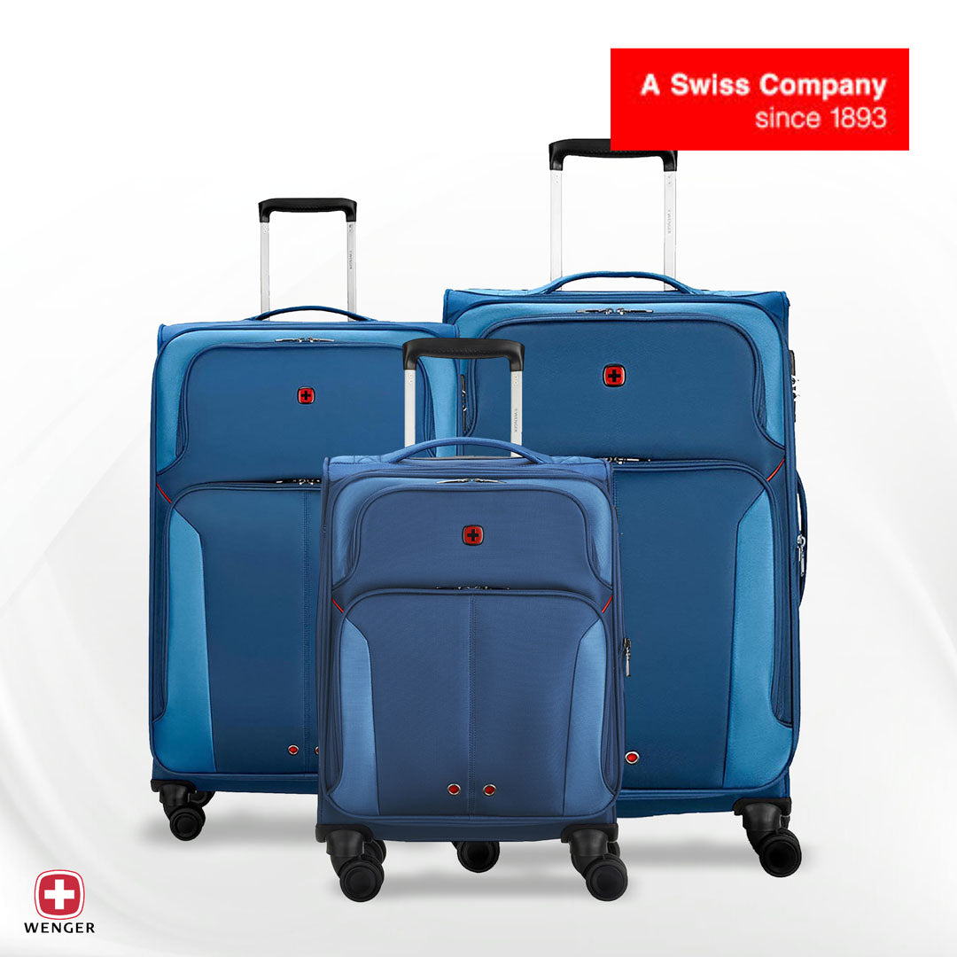 Wenger Castic Pro Blue L - Castic Pro Small, Medium , Large Softside Case, Blue set 3 pc