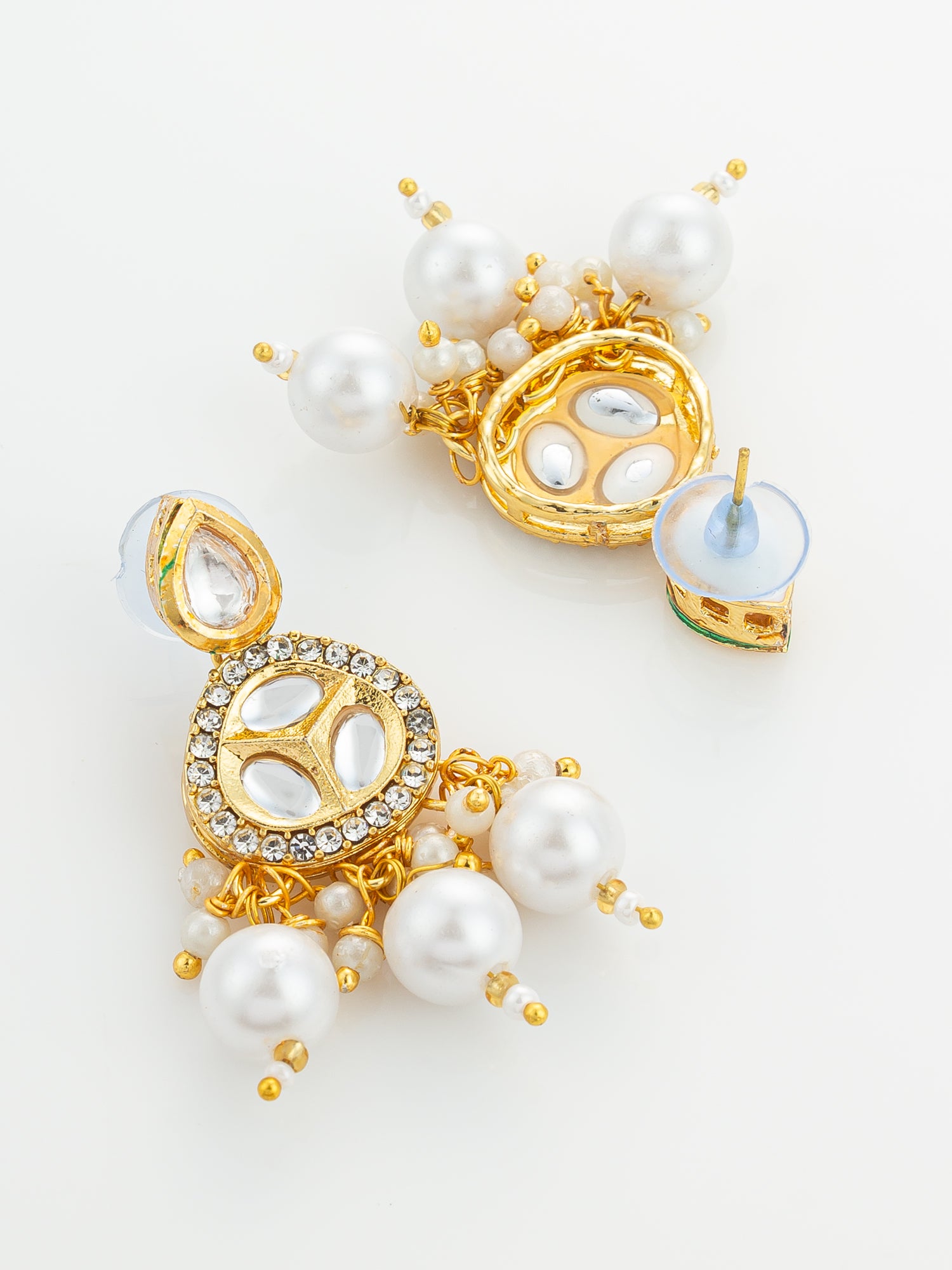 Gold Plated Kundan and Multi-Strand Pearl Choker Set – View 3 | Aadita Jewelry