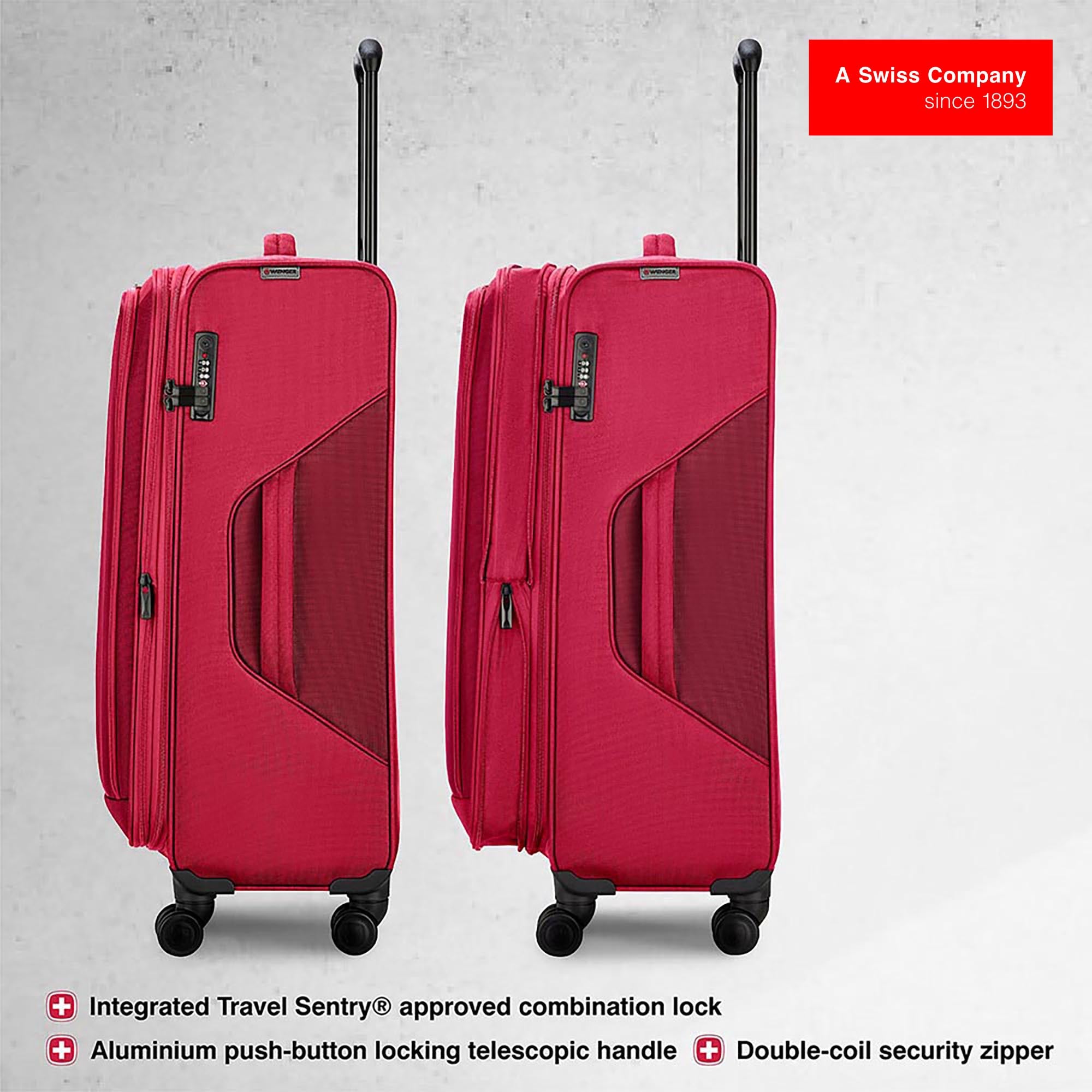 Wenger Fantic Pro Check-in Suitcase - Large - Red - Image 6