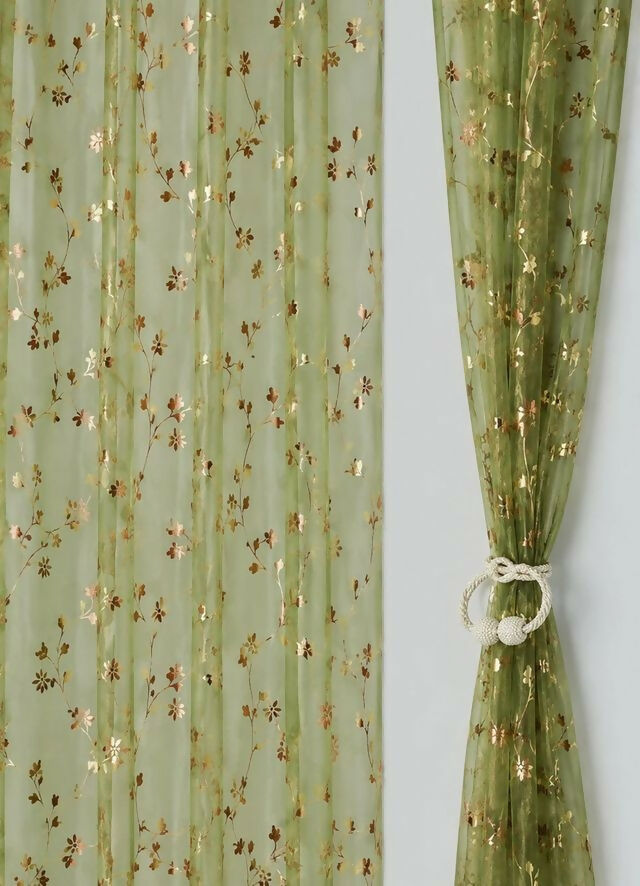 Shree Decor Sheer Transparent Net Curtain – Design 2 (700 Series) | 5FT | Lightweight Decorative for Door, Window & Pooja Room