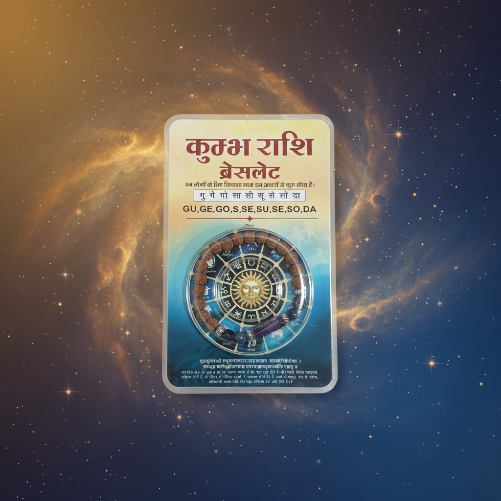 Aquarius Rashi Rudraksha Bracelet (Kumbha Rashi-కుంభ రాశి) – Spiritual Growth, Clarity & Positive Energy Band