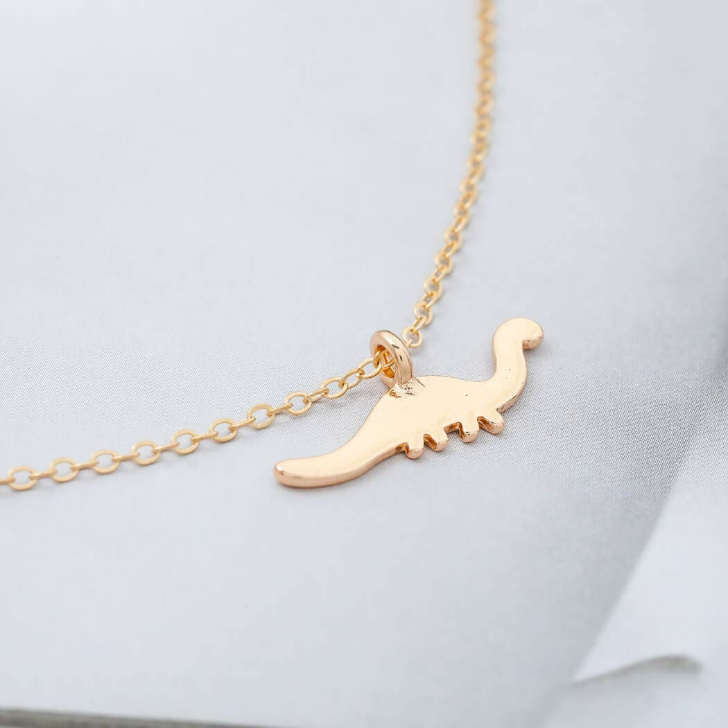 Set of 2 Pendant Necklaces – Pentagram Charm & Cute Dinosaur Jewelry