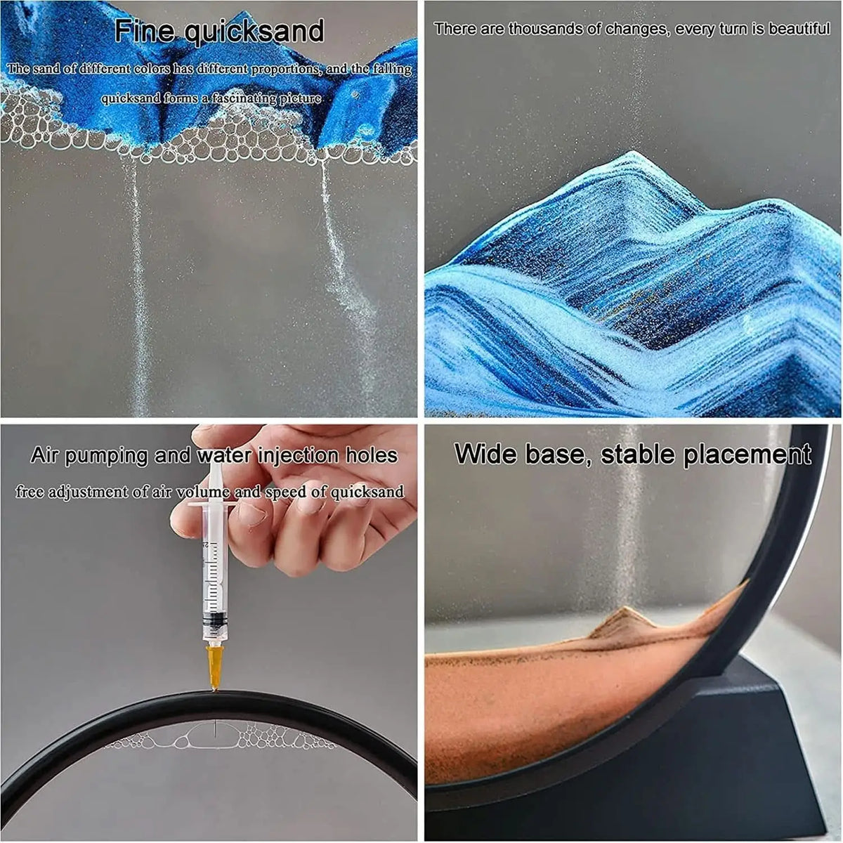 Deep Sea Sand Art in Glass Frame Flowing Sand Motion Decor for Adults & Kids HP DD