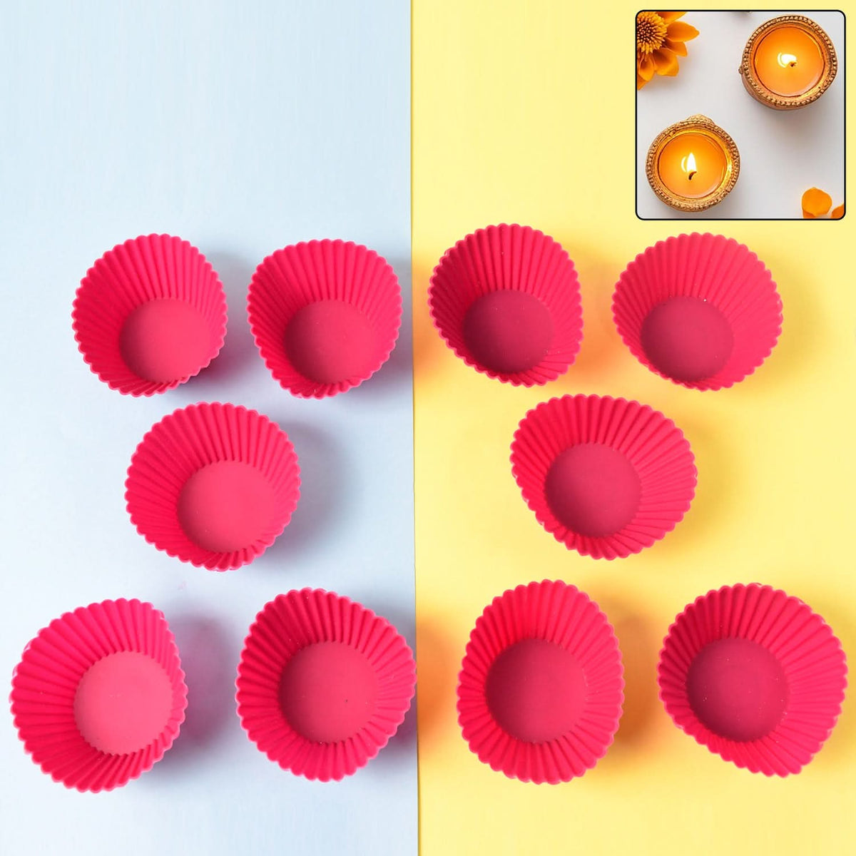 Silicone Cup Cake Mould (10 Pcs Set) HP DD