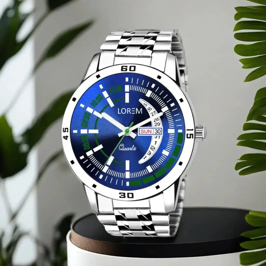 LOREM Blue Day Date Analog Watch For Men LR110 LOREM