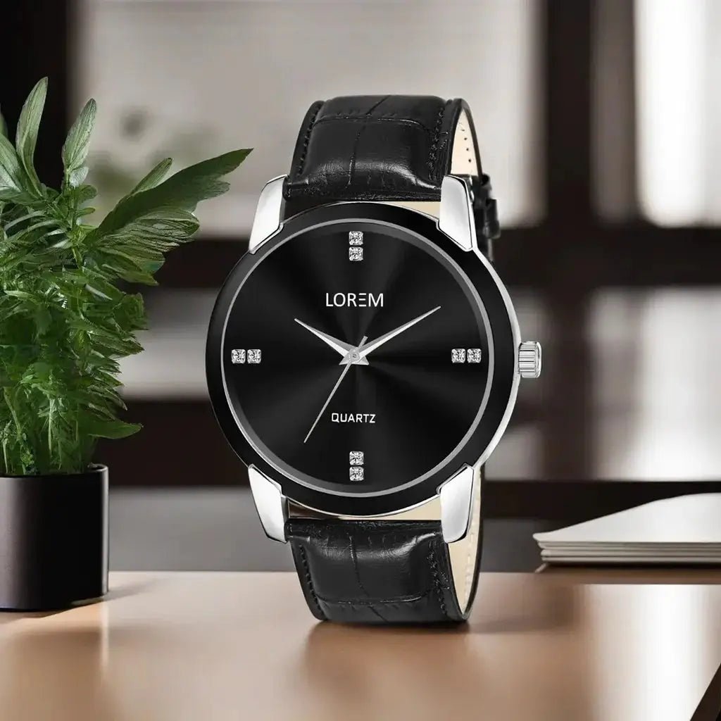 LOREM Black Stylish Dial Analog Watch For Men LR96 LOREM