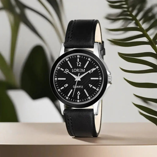 LOREM Black Stylish Dial Analog Watch For Women LR340 LOREM