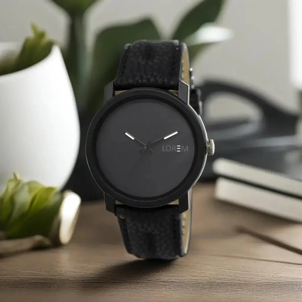 LOREM Black Plain Analog Watch For Men LR21 LOREM