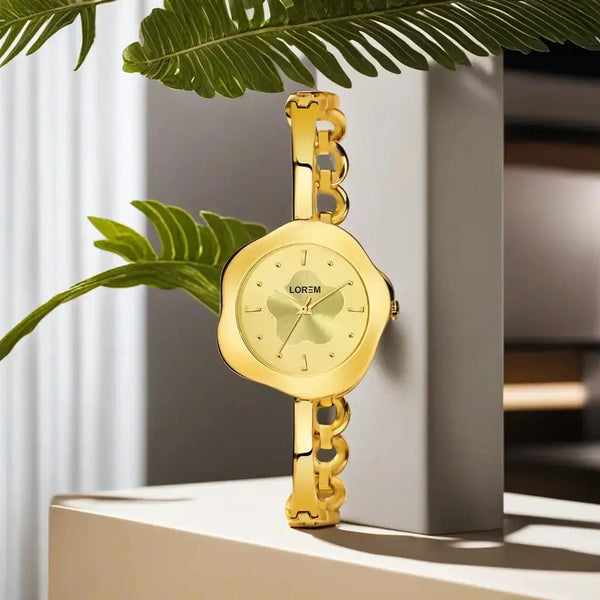 LOREM Gold Brass Designer Analog Watch For Women LR262 LOREM