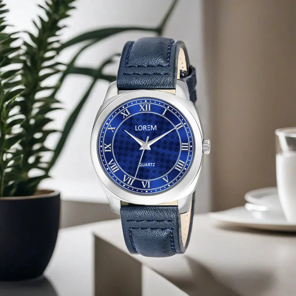 LOREM Blue Cubic Designer Printed Dial Analog Watch For Women LR339