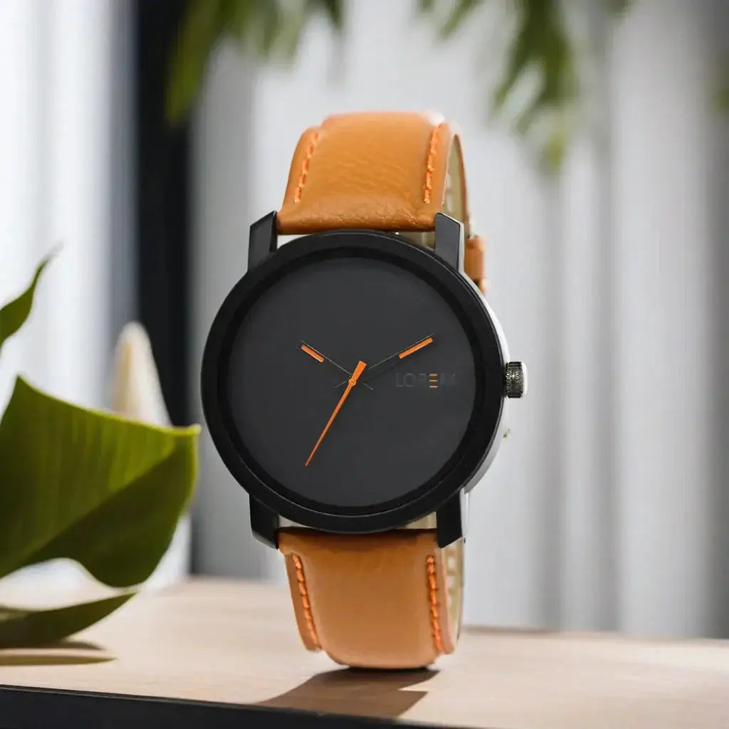 LOREM Black Plain Analog Watch For Men LR20 LOREM