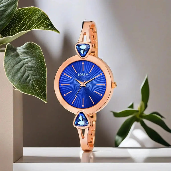 LOREM Blue Fancy Stone Analog Watch For Women LR276 LOREM