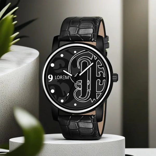 LOREM Black Professional Look Analog Watch For Men LR70