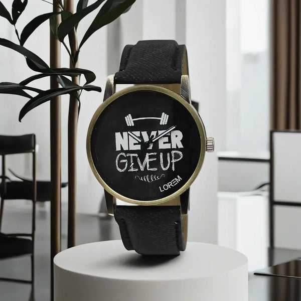 LOREM Black Never GiveUp Analog Watch For Men LR27