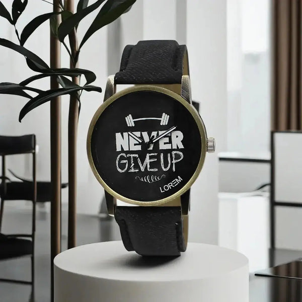 LOREM Black Never GiveUp Analog Watch For Men LR27 LOREM