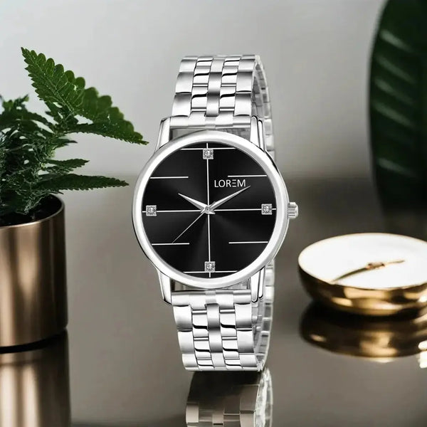 LOREM Black Standard Analog Watch For Women LR320 LOREM