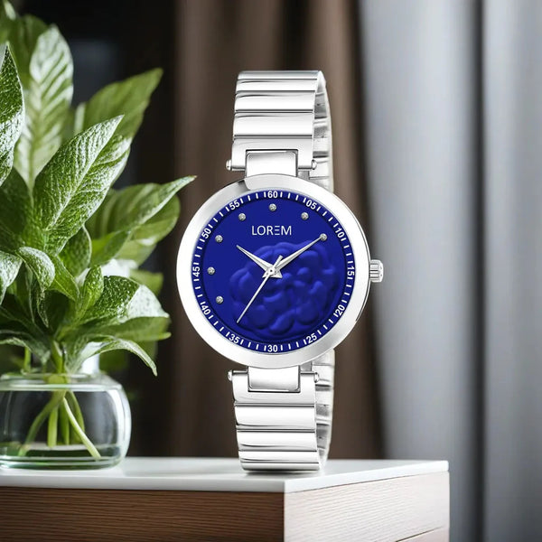 LOREM Blue Fancy Analog Watch For Women - LR316