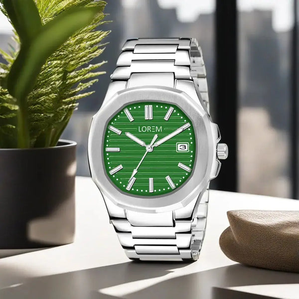 LOREM Green Dial Date Function Analog Watch For Men LR146 LOREM