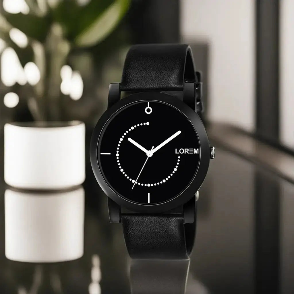LOREM Black Sllim Analog Watch For Men LR49 LOREM