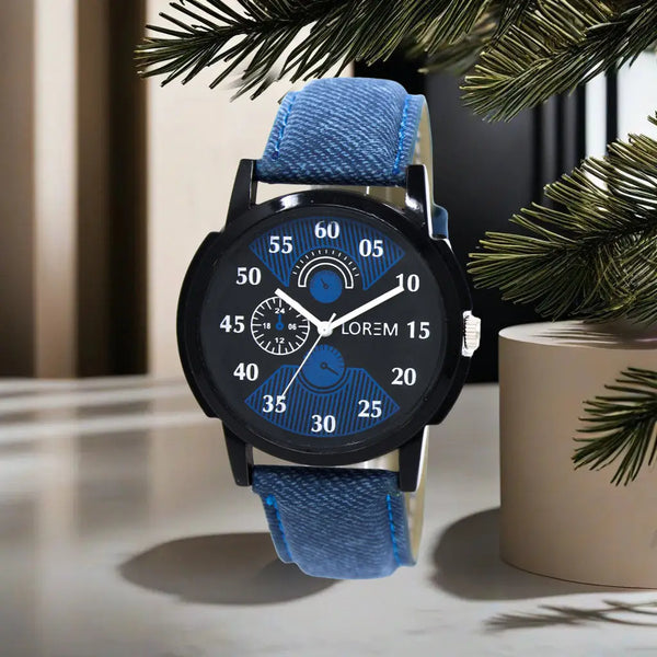 LOREM Multicolor Denim Look Analog Watch For Men LR02 LOREM