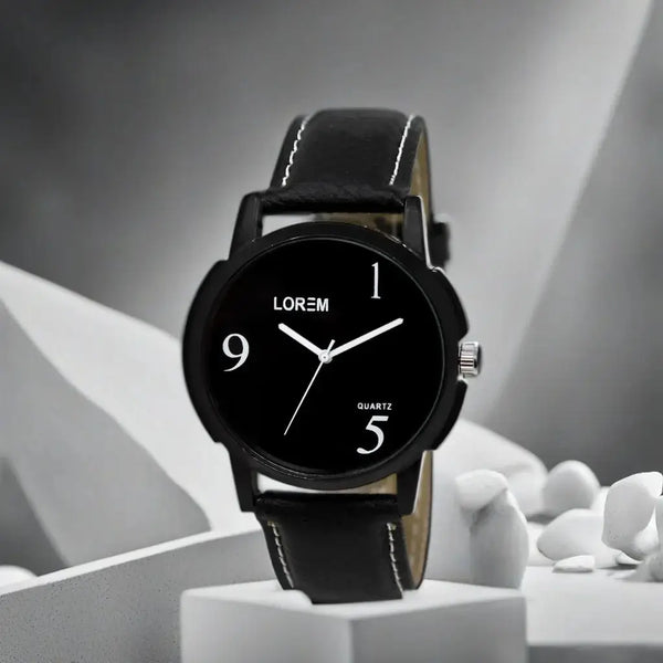 LOREM Black Glossy finish Analog Watch For Men LR06 LOREM