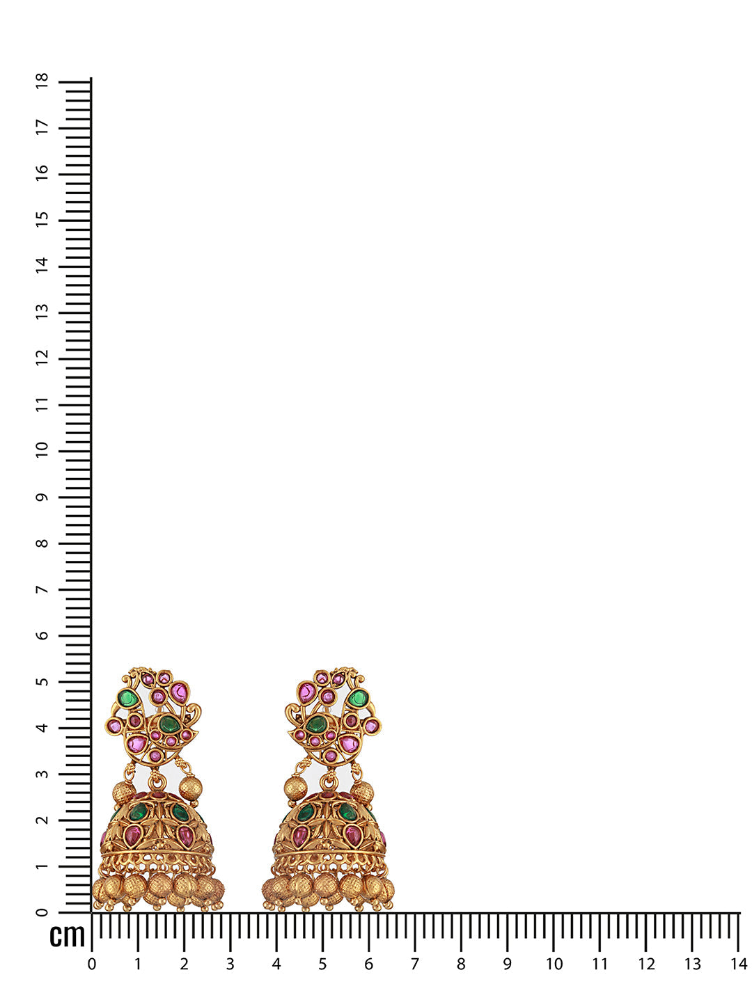 Gold-Plated Peacock Shaped Jhumkas Earrings